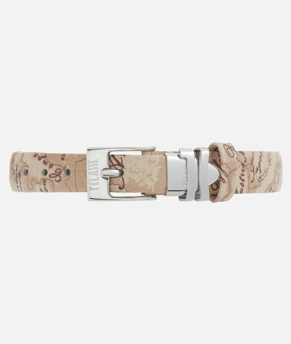 Alviero martini 1a classe Madagascar orologio con cinturino in pelle stampa Geo Beige Novità