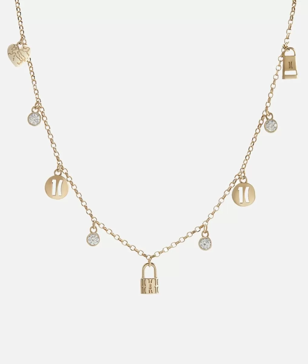 Alviero martini 1a classe Rambla collana in argento con charms bagnata in Oro Giallo I Più Venduti
