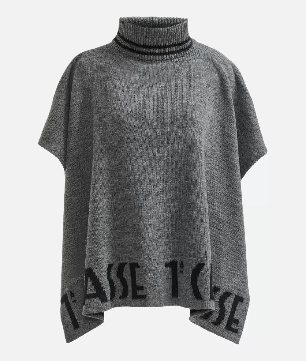 Alviero martini 1a classe Poncho a collo alto con logo Grigio Medio Offerta speciale