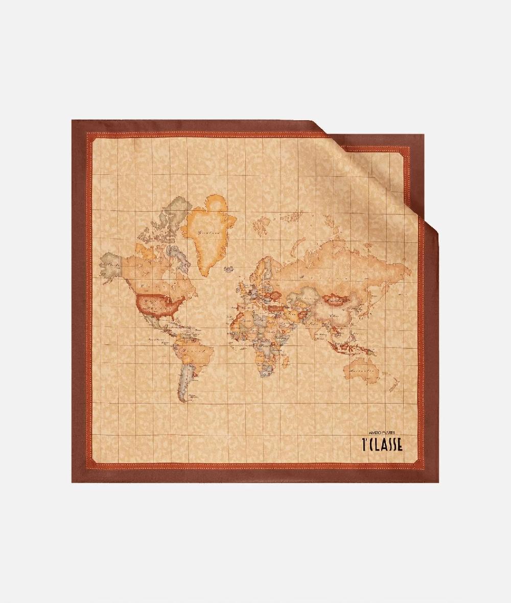 Alviero martini 1a classe Foulard Geo Classic 50x50 Castagna Offerta natalizia