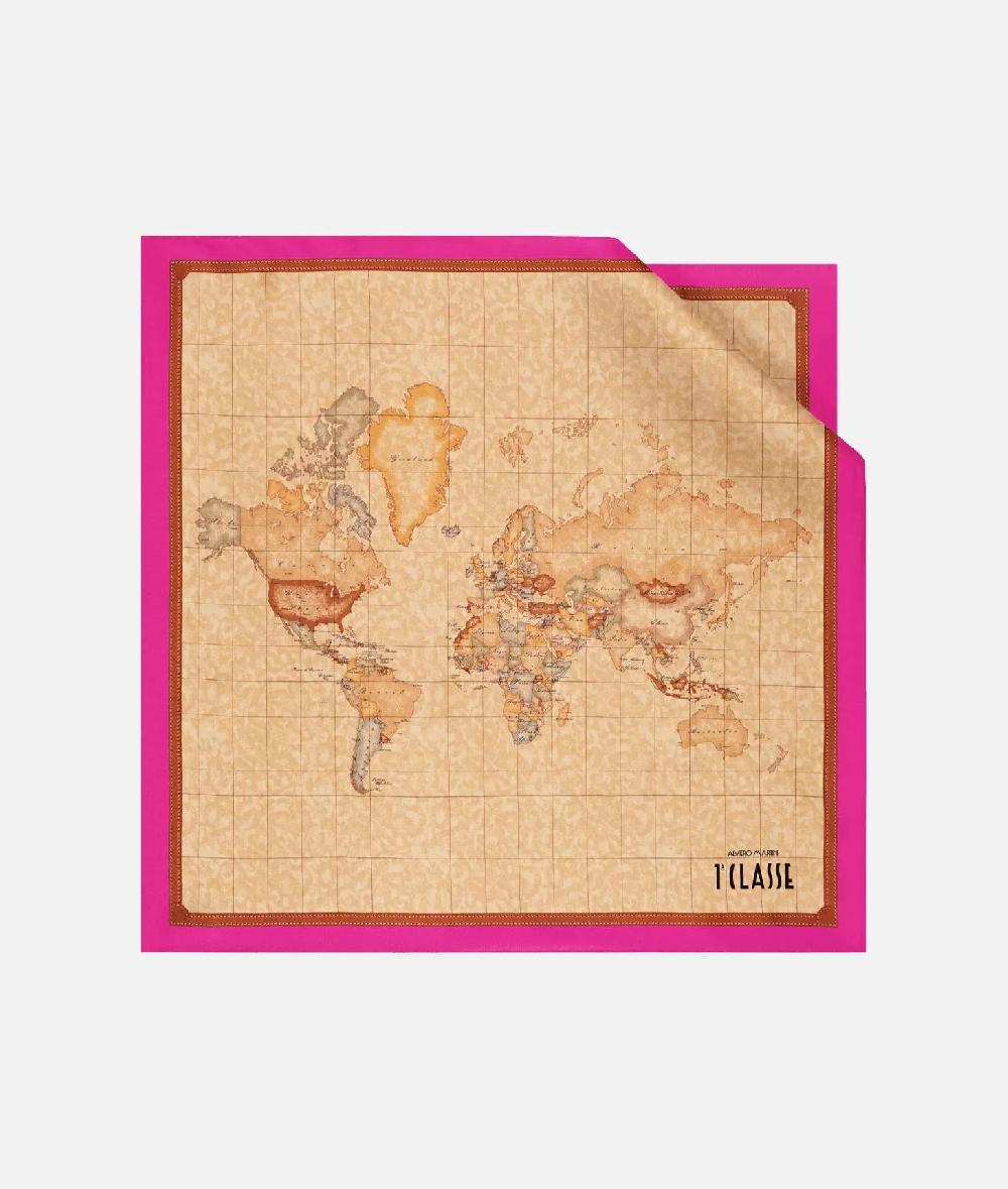 Alviero martini 1a classe Foulard Geo Classic 50x50 Ciclamino Offerta Giorno del Papà
