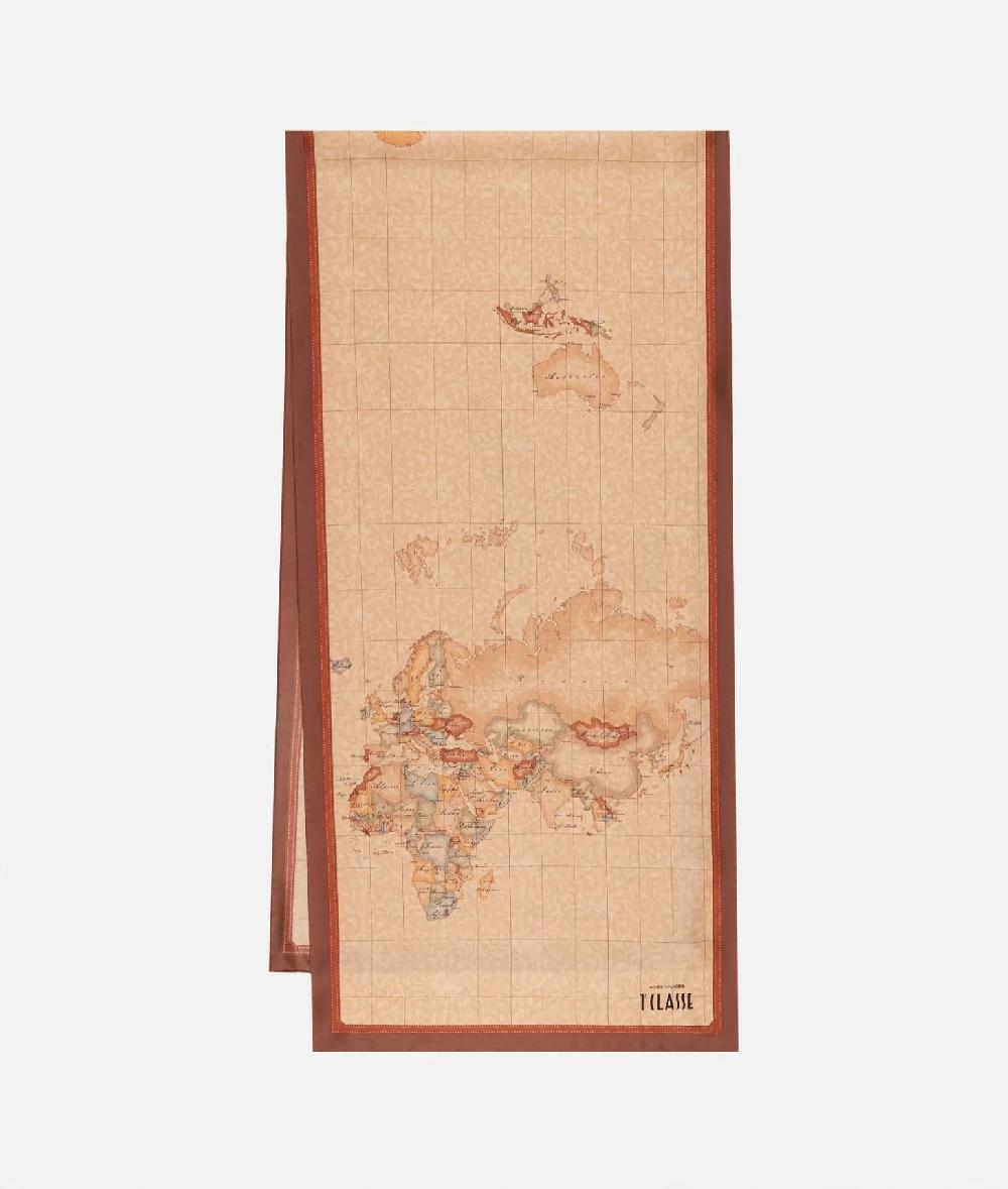 Alviero martini 1a classe Sciarpa Geo Classic 45x180 Castagna Offerta migliore