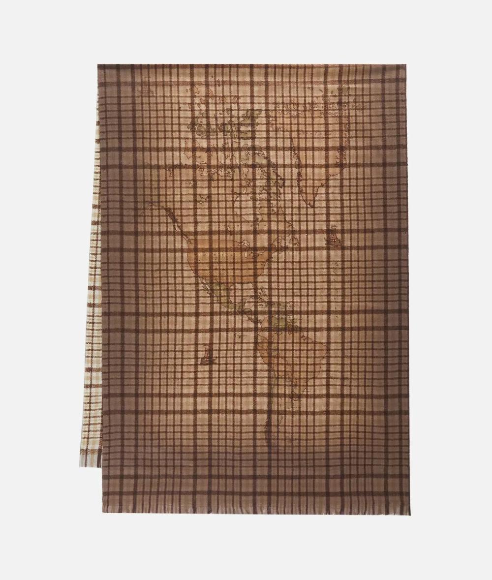 Alviero martini 1a classe Stola Geo Tartan 65x190 Taupe Chiaro Offerte stagionali