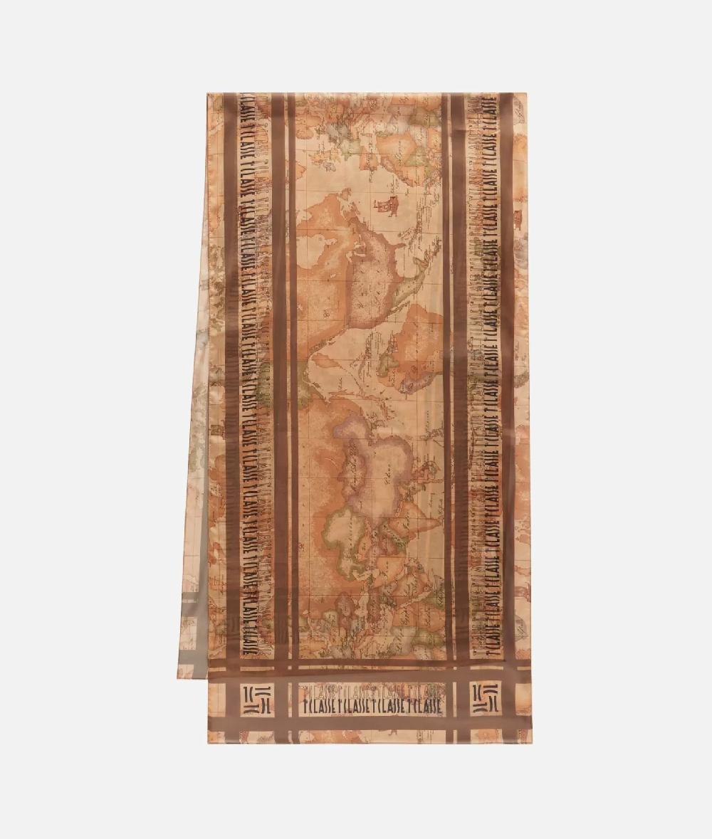 Alviero martini 1a classe Sciarpa con loghi in cornice 48x180 Taupe Scuro ACQUISTA ORA