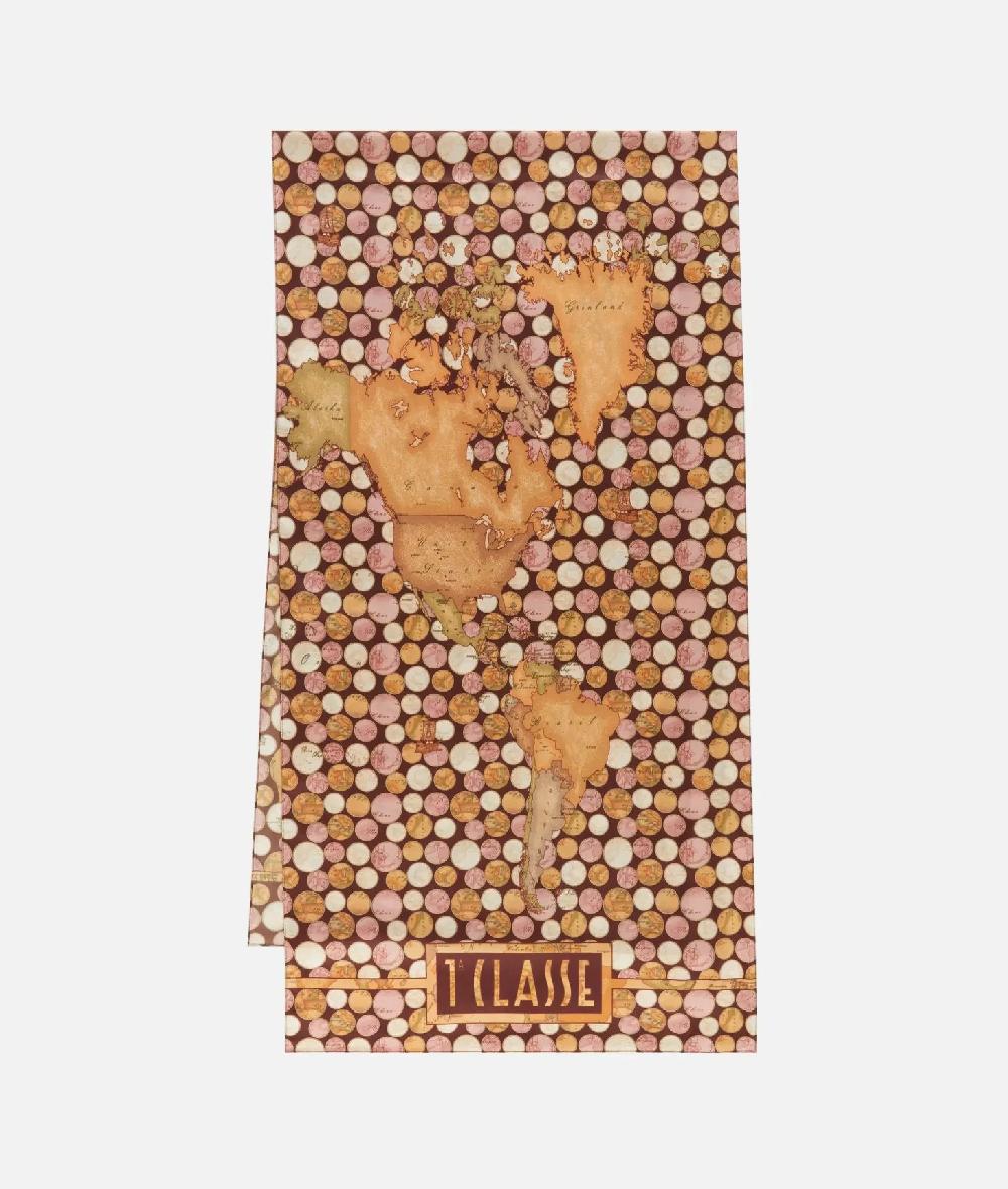 Alviero martini 1a classe Sciarpa Geo Pois 48x180 Burgundy Promozione temporanea