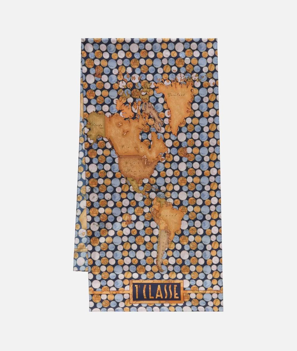 Alviero martini 1a classe Sciarpa Geo Pois 48x180 Blu Zaffiro Fino al 50% di sconto