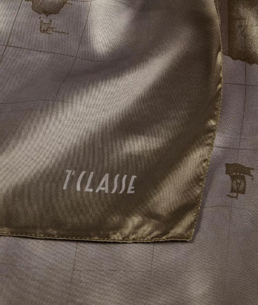 Alviero martini 1a classe Foulard Geo Sfumato 90x90 Taupe Scuro Duty-free