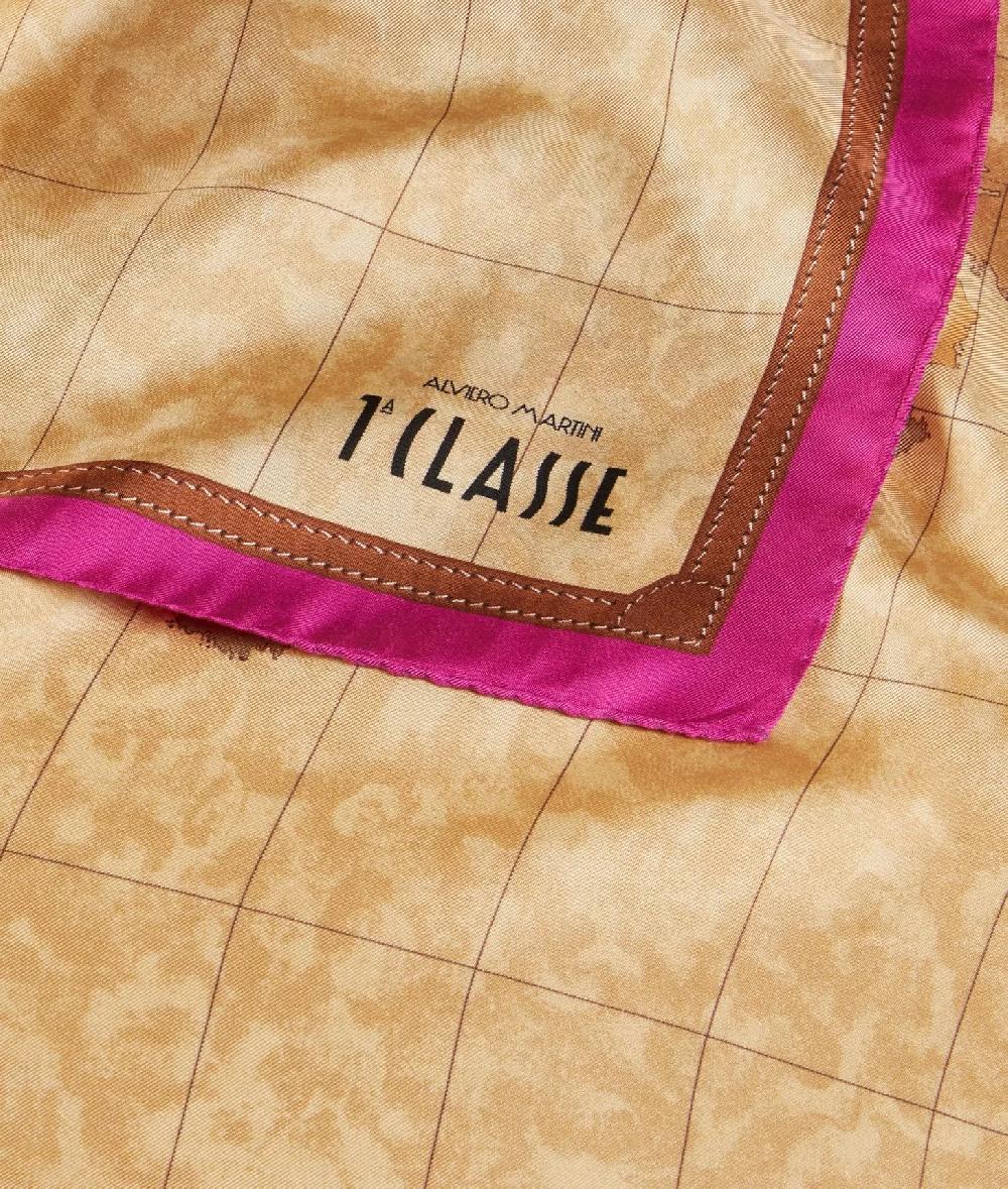 Alviero martini 1a classe Foulard Geo Classic 90x90 Ciclamino In Linea