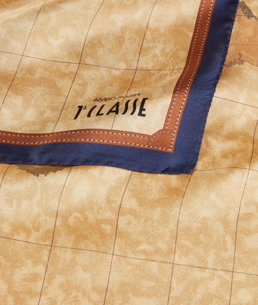 Alviero martini 1a classe Foulard Geo Classic 90x90 Blu Navy Nuovo
