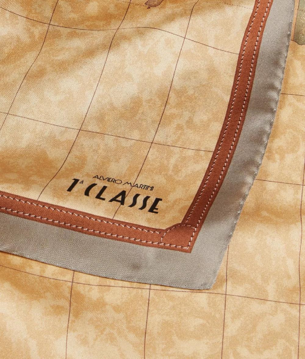 Alviero martini 1a classe Foulard Geo Classic 90x90 Taupe Chiaro Qualità