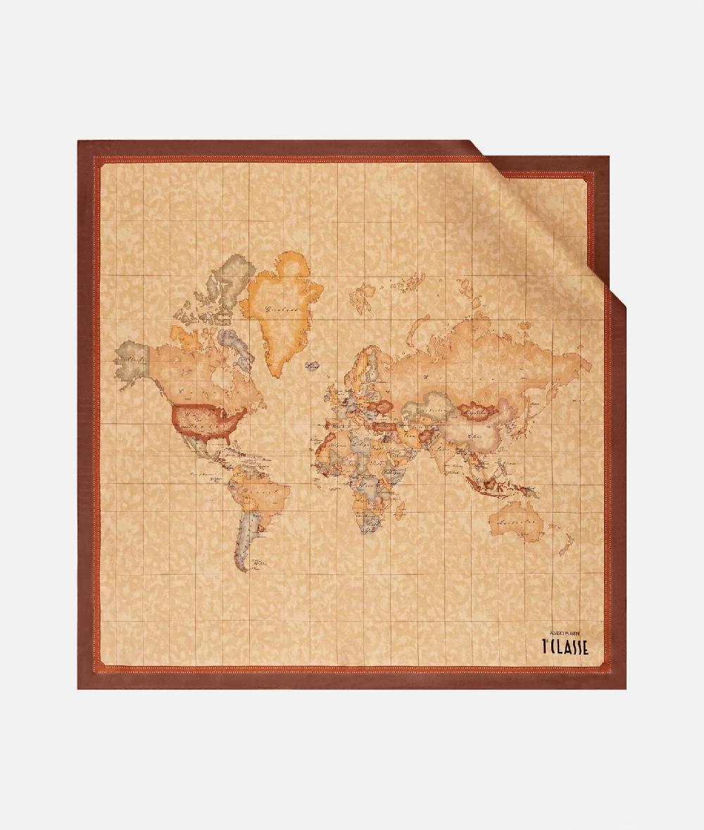 Alviero martini 1a classe Foulard Geo Classic 70x70 Castagna