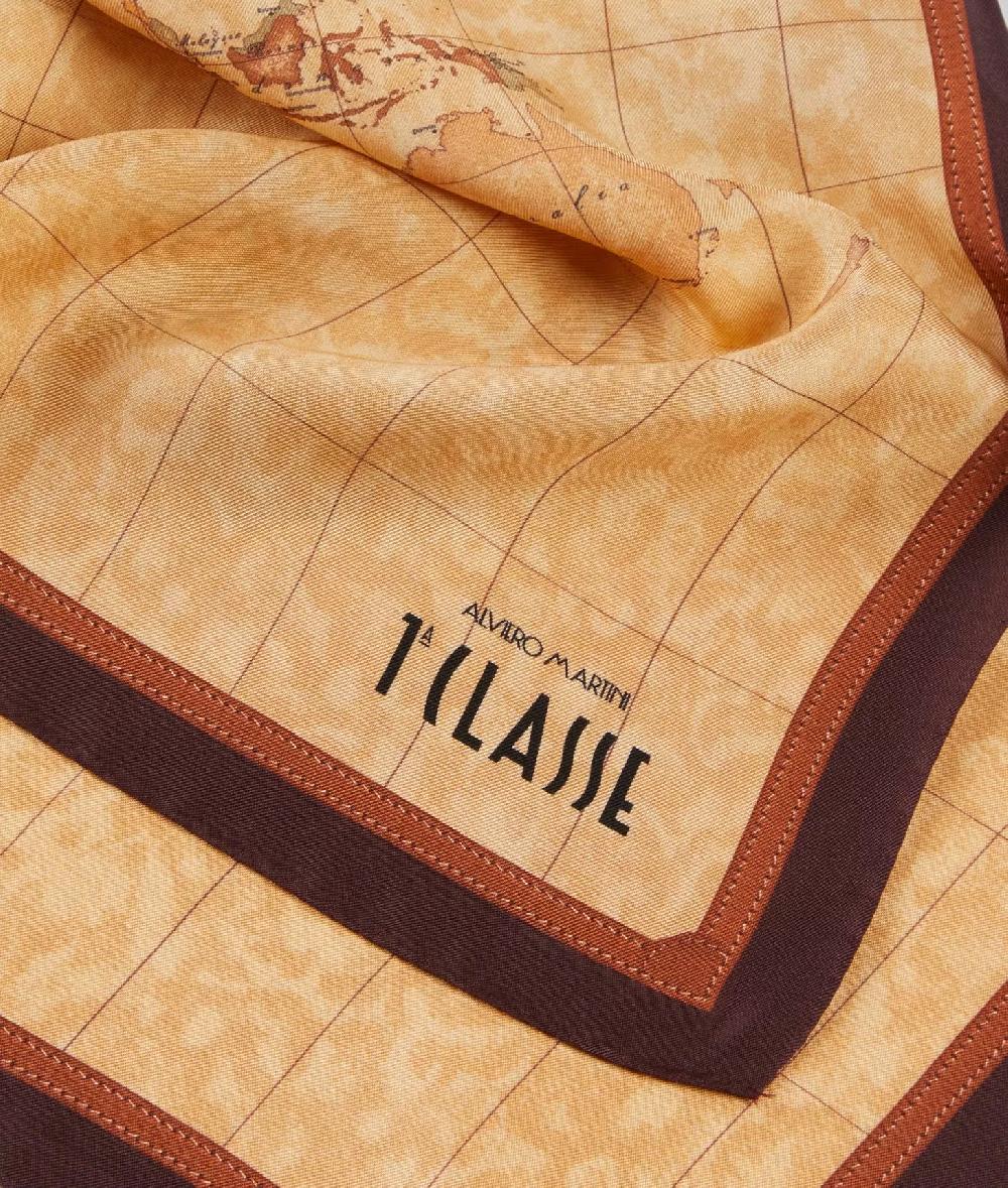 Alviero martini 1a classe Foulard Geo Classic 70x70 Burgundy Soddisfazione Garantita