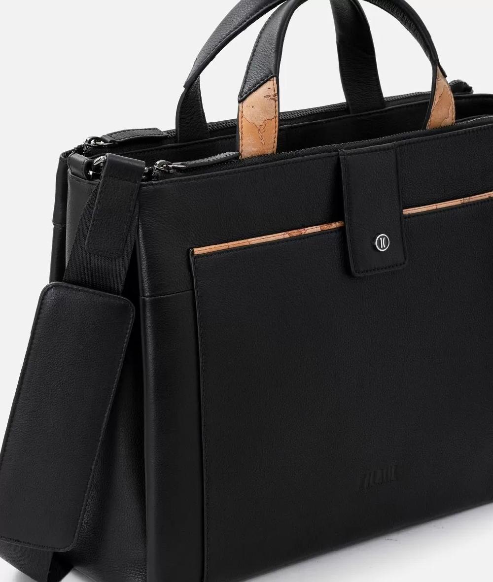 Alviero martini 1a classe Cartella da lavoro in pelle Nera Outlet