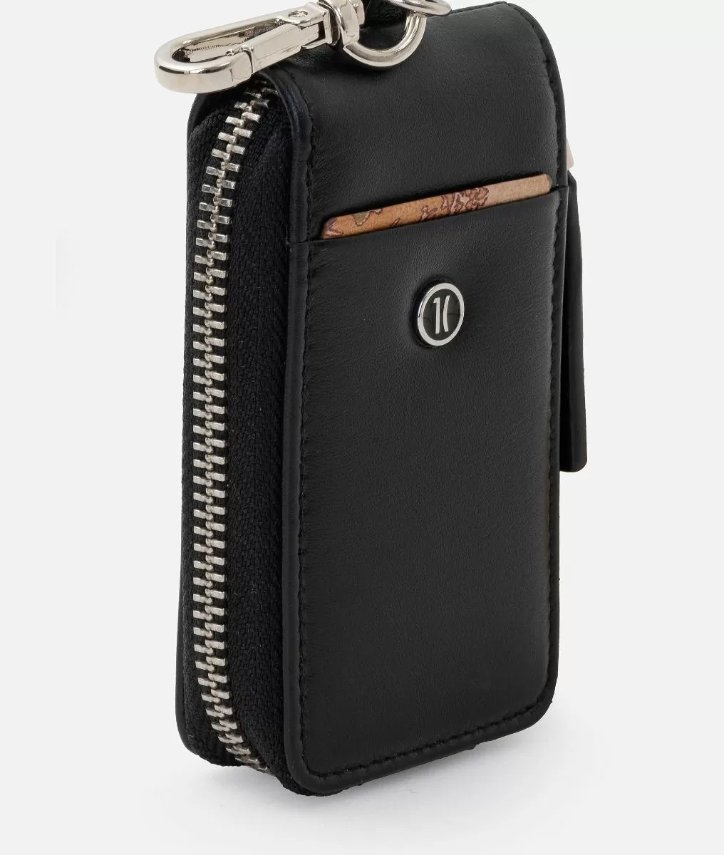 Alviero martini 1a classe Portachiavi ad astuccio in pelle Nero Offerte stagionali