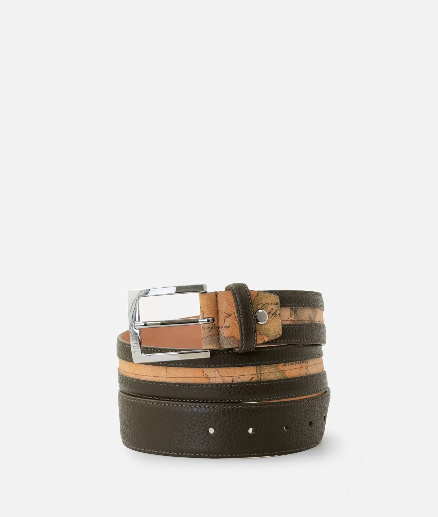 Alviero martini 1a classe Beta Leather cintura uomo Verde Militare Offerta speciale della fabbrica