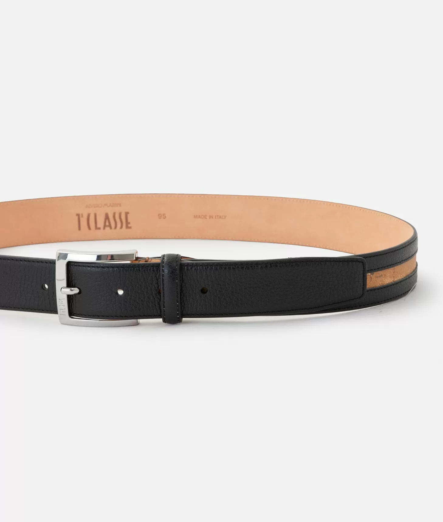 Alviero martini 1a classe Beta Leather cintura uomo Nera Sostegno trimestrale